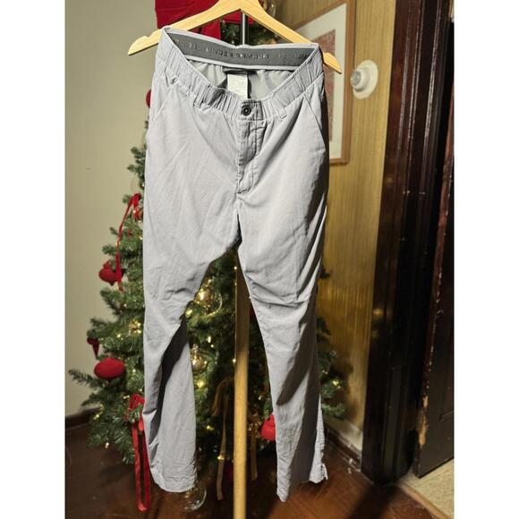 Under Armour Men's Casual Pants Gray Elastic Waistband Size 32x32 - Picture 2 of 4